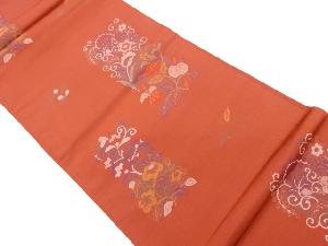 リサイクル　花唐草模様織出し袋帯